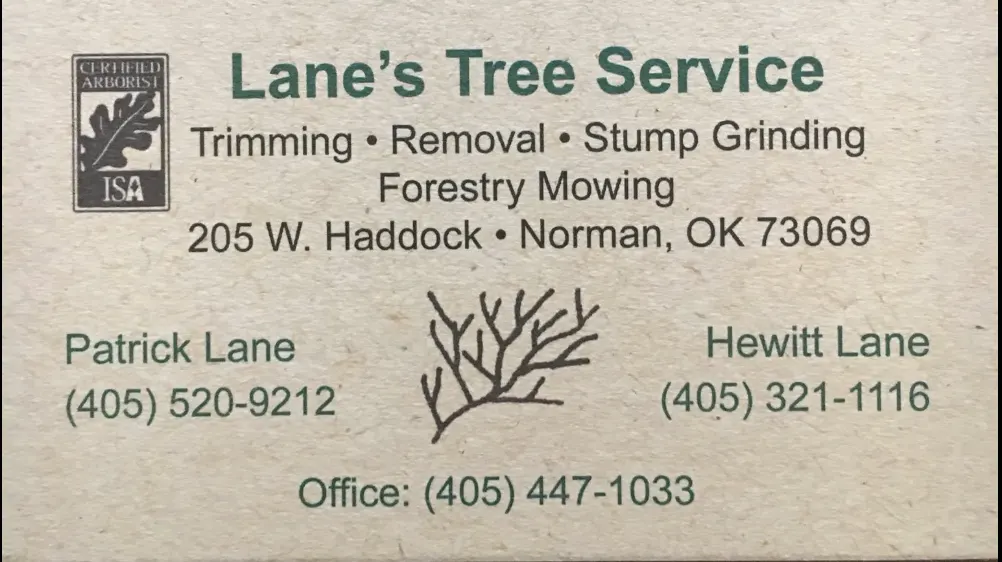 Business logo for Lane's Tree Services